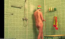 Rasta hat skinny amateur showering in the nude